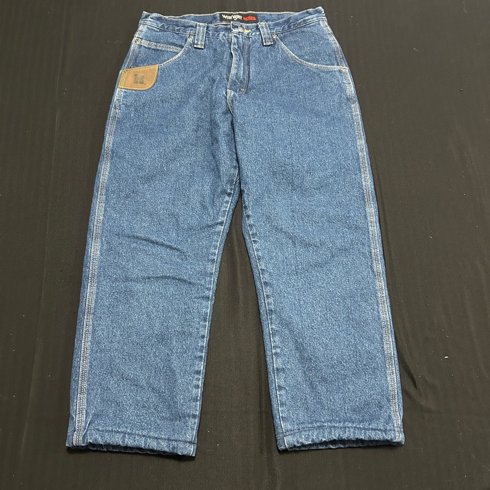 Wrangler Riggs FR Workwear Mens Blue Denim Relaxed Fit Jeans 3W055TH 32x30